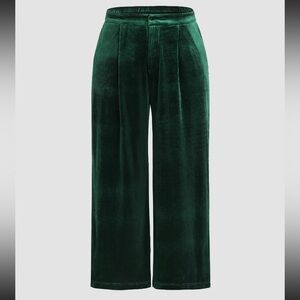 *SOLD* Cider Green Velvet Mid Waist Pants - 2XL